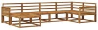 vidaXL Gartenlounge-Set Outdoor-Sofagarnitur 6 pcs Natur Massivholz, (6-tlg)
