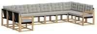 vidaXL Gartenlounge-Set Outdoor-Sofagarnitur mit Kissen 10 pcs Wei&szlig; und Hellgrau,