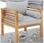 tectake Gartenstuhl Balkonstuhl, mit lasiertem Holzgestell, 72 x 63 x 64,5 cm