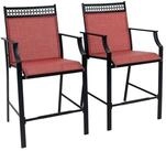 COSTWAY Gartenstuhl (2 St), Balkonst&uuml;hle, Sitzh&ouml;he 63cm, bis 180 kg belastbar