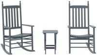 vidaXL Schaukelstuhl Schaukelst&uuml;hle 2 Stk. mit Klapptisch Grau Massivholz...