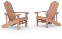 vidaXL Gartenstuhl Adirondack-Gartenst&uuml;hle 2 Stk. HDPE Braun (1 St)