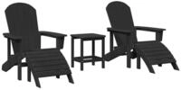 vidaXL Gartenstuhl Gartenstuhl 3 pcs Schwarz Polyethylen (3 St)