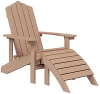 vidaXL Gartenstuhl Adirondack-Gartenstuhl mit Fu&szlig;teil HDPE Braun (1 St)