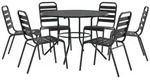 vidaXL Gartenlounge-Set Gartenstuhl-Set 7-tlg. Stapelbar Pulverbeschichteter...