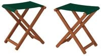 ERST-HOLZ Gartenliege Gartenhocker Klappbar X-Stuhl Dunkel mit Gr&uuml;n
