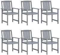 vidaXL Gartenstuhl Gartenst&uuml;hle 6 Stk. Massivholz Grau (6 St)