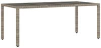 vidaXL Gartentisch Gartentisch mit Glasplatte Grau 190x90x75 cm Poly Rattan (1-St)