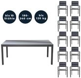 HOME DELUXE Sitzgruppe SOL MADERA, (inkl. 1 x Gartentisch & 10 x stapelbare