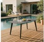 IDIMEX Gartentisch MEZA, Terrassentisch 180 x 90cm mit Keramik- Platte und...