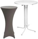 Beautissu Stehtisch Outdoor Stehtisch Sylt, klappbar, &Oslash;70cm, Anthrazit, mit Husse,
