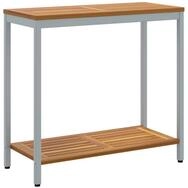 vidaXL Gartentisch Tisch f&uuml;r Outdoor mit Regal Nat&uuml;rlich und Grau 80 x 35 x 75 cm