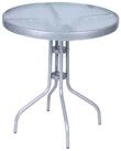 Mojawo K&uuml;chentisch Gartentisch Bistrotisch Rund &Oslash; 60 H70cm Glas/Metall Silber