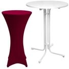 Beautissu Stehtisch Outdoor Stehtisch Sylt, klappbar, &Oslash;80cm, Bordeaux, mit...