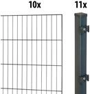 GARDEN 'N' MORE Einstabmattenzaun Standard, (21-St), 10 Elemente f&uuml;r 20 m, LxH: 200