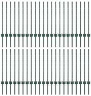 vidaXL Bett Eingebetteter Zaunpfosten 44 pcs Gr&uuml;n 120 cm (44-tlg)