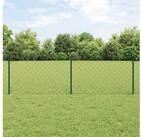 vidaXL Zaun, Zaun mit Pfosten Gr&uuml;n 0,6 x 25 m Stahl und PVC