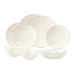 Geschirr-Set SELTMANN WEIDEN "Einsteiger-Set Savona Grey Line 8er Set creme", beige