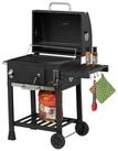 relaxdays Holzkohlegrill Grillwagen mit Deckel