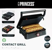 PRINCESS Kontaktgrill Princess 117502 Kontaktgrill schwarz Grillfl&auml;che 27,5x18...
