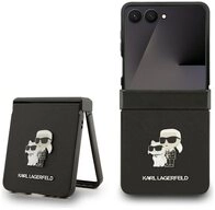 KARL LAGERFELD Handyh&uuml;lle Galaxy Z Flip7 Saffiano Kunstleder schwarz 6,9 Zoll,