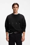 HUGO Sweatshirt Darislong Rundhalsausschnitt, Oversize Fit, gesticker...