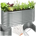 tectake Hochbeet Gartenbeet verzinkt 200x100x80 cm, 1257 Liter, wetterfest