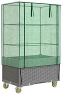 vidaXL Hochbeet Hochbeet mit Aufsatz und Rollen Rattan-Optik 80x50x182 cm (1 St)