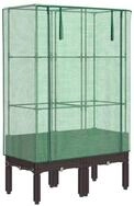vidaXL Hochbeet Hochbeet mit Gew&auml;chshaus-Aufsatz Rattan-Optik 80x40x140 cm (1...