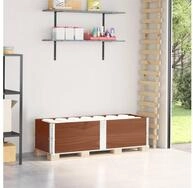 vidaXL Hochbeet, Paletten-Aufsatzrahmen 2 Stk. Braun 150x50 cm Massivholz Kiefer