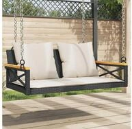 furnicato Gartenbank Schaukelbank Schwarz 109 x 62 x 40 cm mit Kissen (1-St),