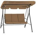HinHocker Hollywoodschaukel 3-Sitzer mit Sonnendach, Braun, bis 250 kg...