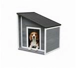 relaxdays Hundeh&uuml;tte mit klappbarem Schr&auml;gdach