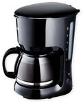 KHG Filterkaffeemaschine KA-128S in schwarz inkl. Glaskanne 1,25 Liter, 10 Tassen,