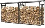 Quick Star Kaminholzregal Au&szlig;en Metall 2er Set Pro mit / ohne Wetterschutz,