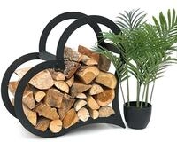 DanDiBo Kaminholzregal Metall Schwarz Stehend Herz 52 cm Kaminholzst&auml;nder,