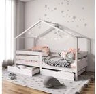 IDIMEX Hausbett ENA, Kinderbett Hausform 90x190 cm aus Massivholz mit...