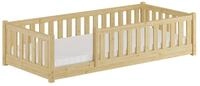ERST-HOLZ Kinderbett Holzbett Kinderbett 80 x 180 cm mit Rundumsicherung Kiefer