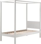 Vipack Himmelbett Pino, Kiefer massiv wei&szlig; lackiert, Made in Europe, zeitloses