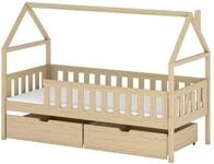 MIRJAN24 Kinderbett Domi (mit zwei Bettschubladen), Lattenrost Flex aus