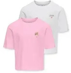 KIDS ONLY T-Shirt KOGREX FLOWER S/S TOP JRS 2-PACK (Packung, 2-tlg) mit s&uuml;&szlig;en