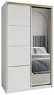 Masseno Schwebet&uuml;renschrank VARO 120 cm Kleiderschrank mit Spiegel 2 T&uuml;ren und 2