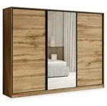 Masseno Schwebet&uuml;renschrank TARI 250 cm Kleiderschrank mit Spiegel 3 T&uuml;ren...