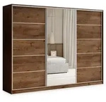 Masseno Schwebet&uuml;renschrank PINA 270 cm Kleiderschrank mit Spiegel 3 T&uuml;ren...