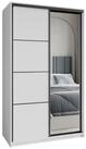 Masseno Schwebet&uuml;renschrank VARO 120 cm Kleiderschrank mit Spiegel 2 T&uuml;ren...