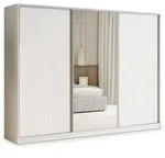 Masseno Schwebet&uuml;renschrank TARI 250 cm Kleiderschrank mit Spiegel 3 T&uuml;ren und 4