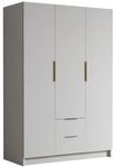 MIRJAN24 Kleiderschrank Calwi I (mit drei Dreht&uuml;ren und zwei Schubladen)