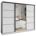 Masseno Schwebet&uuml;renschrank VARO 250 cm Kleiderschrank mit Spiegel 3 T&uuml;ren...