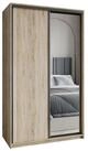 Masseno Schwebet&uuml;renschrank TAVI 120 cm Kleiderschrank mit Spiegel 2 T&uuml;ren Eiche