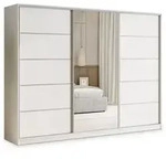 Masseno Schwebet&uuml;renschrank PINA 235 cm Kleiderschrank mit Spiegel 3 T&uuml;ren und 4